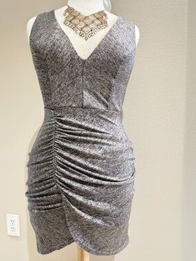 Papaya Asymmetrical Silver Dress
